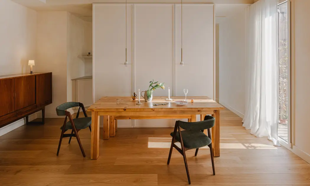 En esta casa modernista reformada vive una pareja de mediana edad que busca la calma